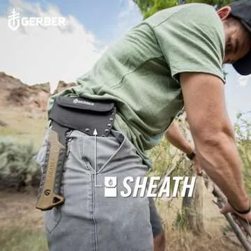 Gerber Gear Pack Hatchet - 3.5" Steel Blade Axe with Full Tang - Survival, Bushcraft and Camping Gear - with Mountable Nylon Sheath - Brown