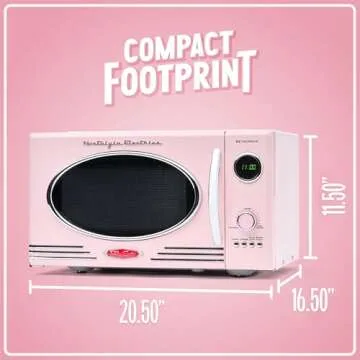 Nostalgia Retro Microwave - Stylish 800 Watt Kitchen Essential