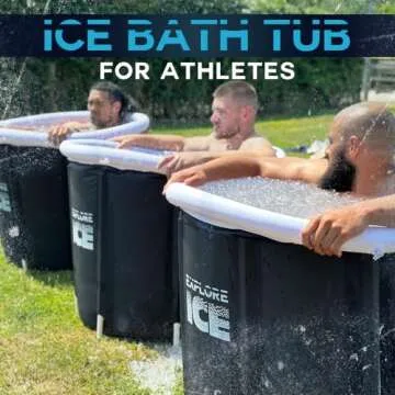 Explore Fitness Large Portable Ice Baths *Dec 2023 Upgrade* For Recovery/Cold Water Therapy Tub/Outdoor/Ice bath Tub For Athletes/Folding Bathtub Adult/Plunge Pool