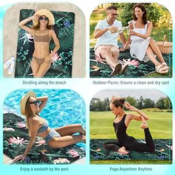 HYSEAS Lightweight Ultra-Thin Beach Towel Blanket, Oversized 63"X35", Sand Free, Quick Dry, Ideal for Swimming, Beach, Yoga, Travel, Camping, Essential Beach Accessory & Vacation Gift, Paradise Bird