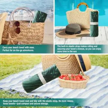 HYSEAS Lightweight Ultra-Thin Beach Towel Blanket, Oversized 63"X35", Sand Free, Quick Dry, Ideal for Swimming, Beach, Yoga, Travel, Camping, Essential Beach Accessory & Vacation Gift, Paradise Bird