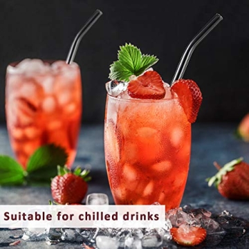 Eco-Friendly Glass Drinking Straws Set with Cleaning Brushes