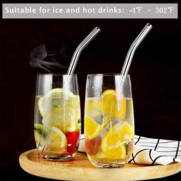 Eco-Friendly Glass Drinking Straws Set with Cleaning Brushes