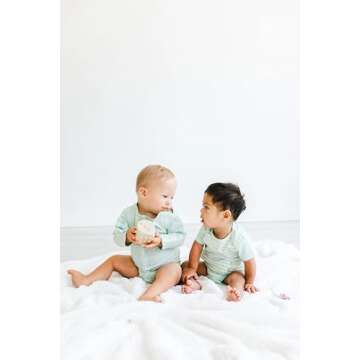 Spoonie Threads Mint Stripe Short-Sleeve G-Tube Bodysuit | Preemie to 24M | G-Tube, Catheter, NICU/PICU, Port-friendly adaptive clothing 9M | MINT