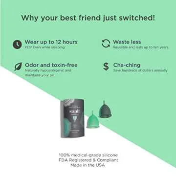 Saalt Twin Pack - Reusable Medical-Grade Silicone Period Cup - Wear for 12 Hours - Saalt Soft & Original Firmness (Small)