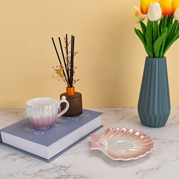 Elegant Koythin Pearl Shell Coffee Mug with Saucer