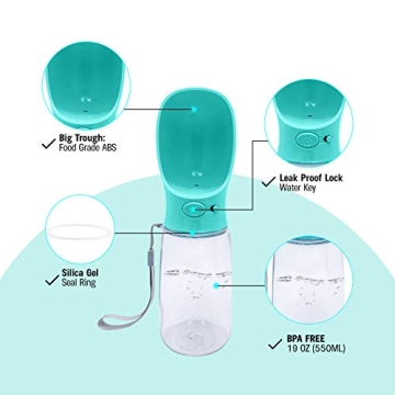 Portable Dog Water Bottle - Leak Proof 19 OZ for Travel