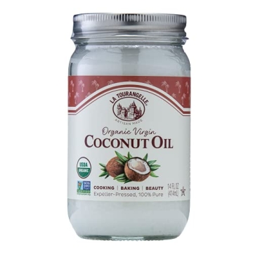 La Tourangelle Organic Virgin Unrefined Coconut Oil, Versatile for Cooking, Baking & Skin Care, 14 f...