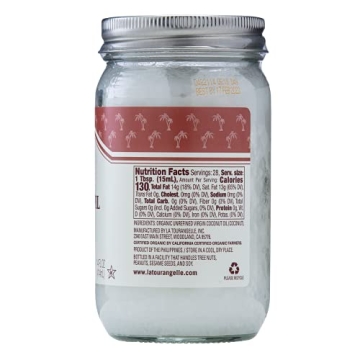 La Tourangelle Organic Coconut Oil for Cooking and Skin Care