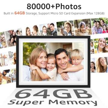 Frameo Digital Picture Frame 10.1 Inch Smart WiFi Digital Photo Frame with 64GB Memory, Electronic P...
