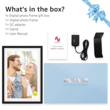 Frameo Digital Picture Frame 10.1 Inch Smart WiFi Digital Photo Frame with 64GB Memory, Electronic Picture Frame with 1280x800 IPS Touch Screen, Auto-Rotate&Slideshow, Easy Setup to Share Photo&Video