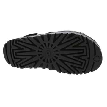 UGG Women's GOLDENGLOW Flat Sandal, Black, 8