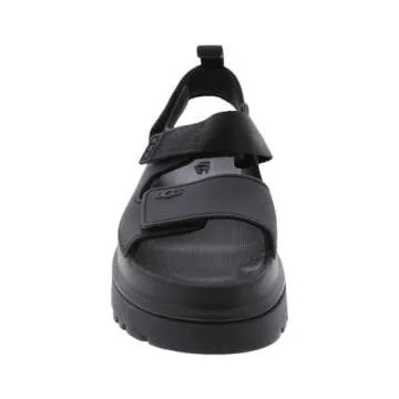 UGG Women's GOLDENGLOW Flat Sandal, Black, 8