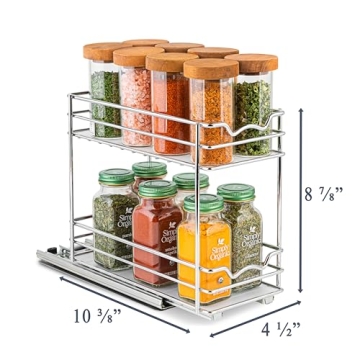 Heavy Duty Pull-Out Spice Rack for Effortless Organization