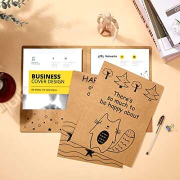 Cute Tatuo 2 Pocket Kraft Paper Folders for Kids