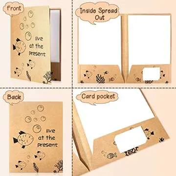 Cute Tatuo 2 Pocket Kraft Paper Folders for Kids