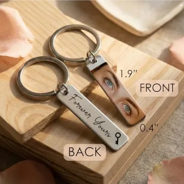 Personalized Eye Photo Keychain with Custom Text Gift