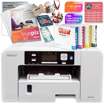 Sawgrass UHD Virtuoso SG500 Sublimation Color Printer Starter Bundle with Paper, Inks, Blanks, Desig...