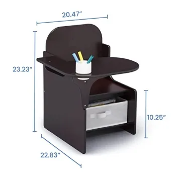 Delta Children MySize Chair Desk With Storage Bin, Dark Chocolate