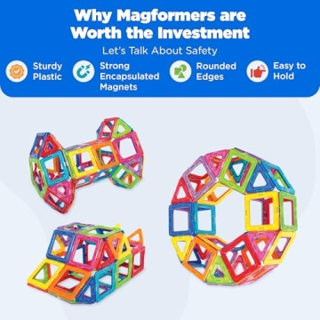 Magformers 62-Piece Magnetic Building Blocks Set for Kids
