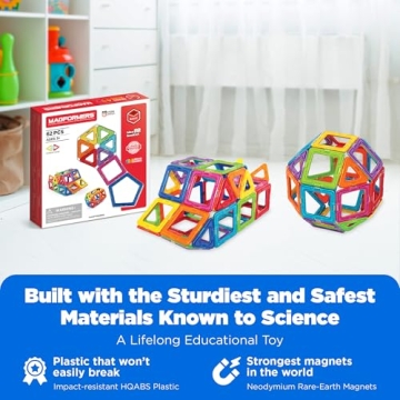 Magformers 62-Piece Magnetic Building Blocks Set for Kids