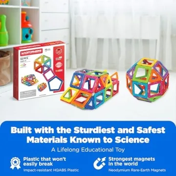 Magformers 62-Piece Magnetic Building Blocks Set for Kids