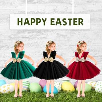 KLFFLGID Baby Girl Sequins Bowknot Dresses - Toddler Flower Girl Gowns