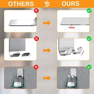 CGBE 4 Packs Shower Hooks for Inside Shower, Self Adhesive Shaver Holder Hanger Hooks for Bathroom D...