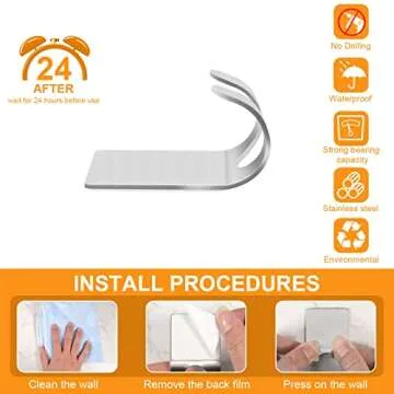 CGBE 4 Packs Shower Hooks for Inside Shower, Self Adhesive Shaver Holder Hanger Hooks for Bathroom Damage Free Wall Hooks for Razor Loofah Sponge
