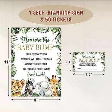 Engaging Baby Shower Games - Measure The Baby Bump Set with Tickets