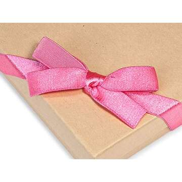 Satin Stretch Wide Loop Elastic Pre-Tied Bow - Pink - 12" Loop - 50 Count