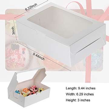 TONGDE 30-Set Cupcake Boxes with Inserts & Window
