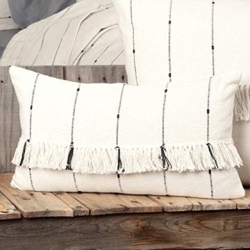 Piper Classics Farmcloth Stripe Pillow Cover, 12x20, Rustic Charm