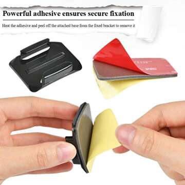 18 Pcs Adhesive Mounts for GoPro Cameras, 9 Pcs Curved Mounts & 9 Pcs Flat Mounts with Sticky Pads, Tape Mount to Your Helmet, Bike, Board, Car