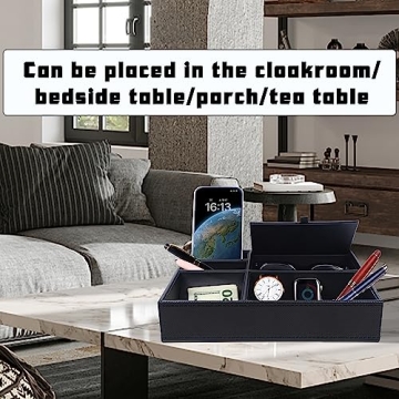 5 Compartment Valet Tray Jewelry Box for Men