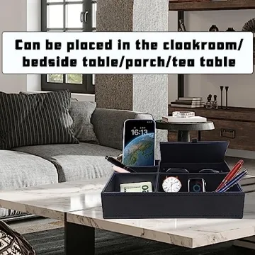 5 Compartment Valet Tray Jewelry Box for Men