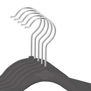 Closet Complete 71652 Kids Size, Premium Heavyweight, Virtually-UNBREAKABLE, Velvet Hangers – Ultra-Thin, Space Saving, No-Slip, 360º Spin, Perfectly Sized For Kids 4-15 years, Heather Gray, Set of 25