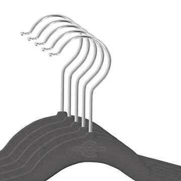 Closet Complete 71652 Kids Size, Premium Heavyweight, Virtually-UNBREAKABLE, Velvet Hangers – Ultra-Thin, Space Saving, No-Slip, 360º Spin, Perfectly Sized For Kids 4-15 years, Heather Gray, Set of 25