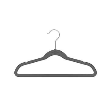 Closet Complete 71652 Kids Size, Premium Heavyweight, Virtually-UNBREAKABLE, Velvet Hangers – Ultra-Thin, Space Saving, No-Slip, 360º Spin, Perfectly Sized For Kids 4-15 years, Heather Gray, Set of 25