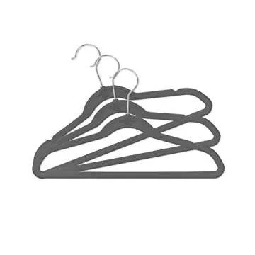 Closet Complete 71652 Kids Size, Premium Heavyweight, Virtually-UNBREAKABLE, Velvet Hangers – Ultra-Thin, Space Saving, No-Slip, 360º Spin, Perfectly Sized For Kids 4-15 years, Heather Gray, Set of 25