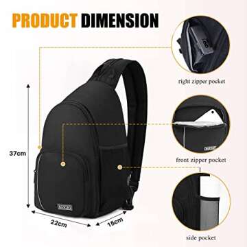 BAIGIO Camera Sling Bag Small Camera Backpack for Photographers,Water-resistant Camera Crossbody Bag...