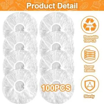 100PCS Bowl Covers for Bread Proofing, Reusable Elastic Sourdough Bread Baking Supplies, Plastic Bowl Covers for Bread Rising, Stretchable Plastic Wrap for Storage Containers