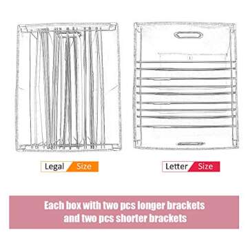 UL Source Upgraded Collapsible Hanging File Storage Box with Smooth Sliding Rail Large Capacity Filing Organizer Box Letter/Legal File Floder Storage, Office Box (Gray-2packs)