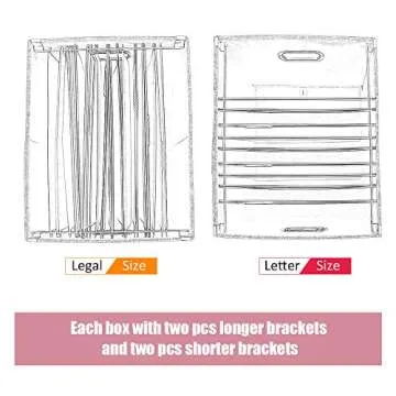 UL Source Upgraded Collapsible Hanging File Storage Box with Smooth Sliding Rail Large Capacity Filing Organizer Box Letter/Legal File Floder Storage, Office Box (Gray-2packs)