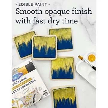 Bundle - Satin Ice White 2 Pound, Vanilla, Fondant + Metallic Edible Paint Kit + Primary Edible Paint Kit