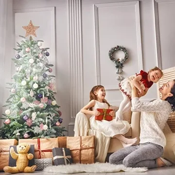 Rose Gold Christmas Tree Topper with 20 LED Lights