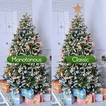 Rose Gold Christmas Tree Topper with 20 LED Lights