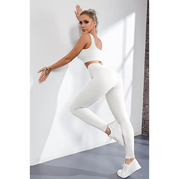 QINSEN Women's Seamless Yoga Leggings and Sports Bra