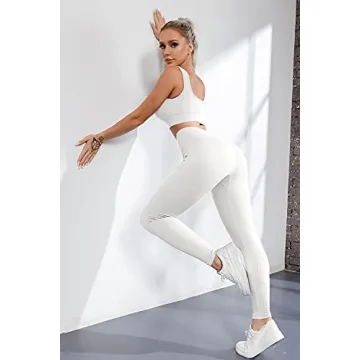 QINSEN Women's Seamless Yoga Leggings and Sports Bra