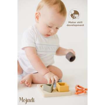 Montessori Baby Teething Toys Set - Food-Grade Silicone, BPA-Free, Teethers for Babies 0-6, 6-12 Months, Infant Teething Relief, Baby Puzzle, Baby Shower Gifts, Infant Sensory Toys